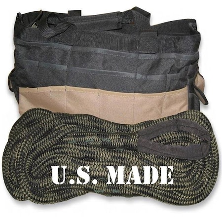 Safe-T-Line U.S. made 5/8 inch X 20 ft "CAMO" Safe-T-Line Kinetic SNATCH ROPE with Heavy-Duty Carry Bag - UTV/ATV VEHICLE RECOVERY PK5820B
